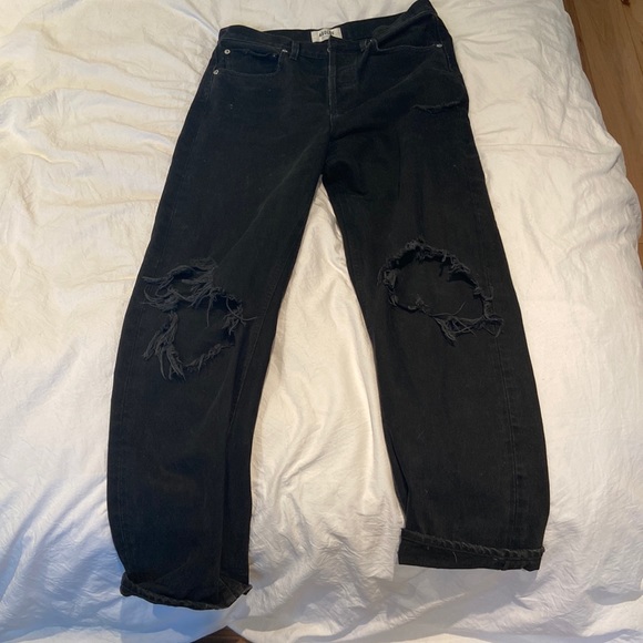 AGOLDE ripped, baggy black denim jeans - Picture 2 of 5
